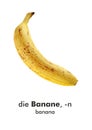 German word card: Banane (banana Royalty Free Stock Photo