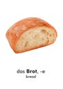 German word card: Brot (bread Royalty Free Stock Photo