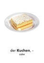 German word card: Kuchen (cake