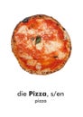 German word card: Pizza (pizza Royalty Free Stock Photo