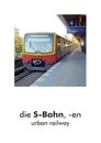 German word card: S-Bahn (urban railway