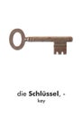 German word card: Schluessel (key