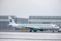 Germania jet plane in Munich Airport, MUC, cabin view