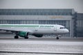 Germania jet plane in Munich Airport, MUC, snow