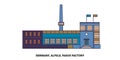 Germany, Alfeld, Fagus Factory travel landmark vector illustration