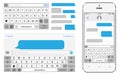 Germany alphabet virtual keyboard. Vector phone chat interface. Royalty Free Stock Photo