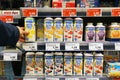 Cooled dairy products in a shop