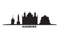 Germany, Augsburg city skyline isolated vector illustration. Germany, Augsburg travel black cityscape
