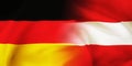 German,Austrian flag together.Germany,Austria waving flag background