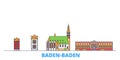 Germany, Baden Baden line cityscape, flat vector. Travel city landmark, oultine illustration, line world icons