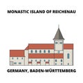 Germany, Baden-Wurttemberg, Monastic Island Of Reichenau line icon concept. Germany, Baden-Wurttemberg, Monastic Island