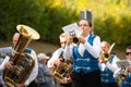 Germany, Niederstetten, Baden Wurttemberg. September 2019. Traditional autumnal Harvest Fest. Orchestra Farfarencorps from