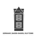 Germany, Badenbaden, Old Town travel landmark vector illustration