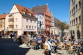 Germany Bavaria Romantic Road. Fussen. Outdoor restaurants and cafe