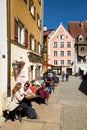 Germany Bavaria Romantic Road. Fussen. Outdoor restaurants and cafe