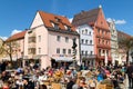 Germany Bavaria Romantic Road. Fussen. Outdoor restaurants and cafe