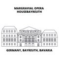 Germany, Bayreuth, Bavaria, Margravial Opera Housebayreuth line icon concept. Germany, Bayreuth, Bavaria, Margravial