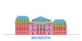 Germany, Bayreuth, Margravial Opera Housebayreuth line cityscape, flat vector. Travel city landmark, oultine