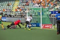 Germany beats South Africa during the Hockey World Cup 2014 Royalty Free Stock Photo