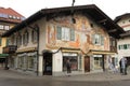 Germany: Beautifull traditional house in Garmisch-Patenkirchen w Royalty Free Stock Photo