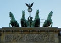 Germany, Berlin, Brandenburg Gate, quadriga on the background of the sky Royalty Free Stock Photo