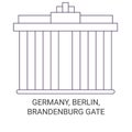 Germany, Berlin, Brandenburg Gate travel landmark vector illustration Royalty Free Stock Photo