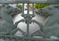 Germany, Berlin, Bundesstrasse, metal railings on the Palace Bridge Royalty Free Stock Photo