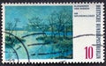 Germany, Berlin - circa 1972 : Cancelled postage stamp printed by Germany, Berlin, that shows painting of landscape by