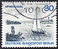 GERMANY, Berlin - CIRCA 1976: a postage stamp from Germany, Berlin showing a Berlin view: sailboat and motorboat on the