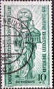 GERMANY, Berlin - CIRCA 1955: a postage stamp from Germany, Berlin showing Figure of the Duchess St. Hedwig. 25 years diocese of B