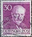 GERMANY, Berlin - CIRCA 1953: a postage stamp from Germany, Berlin showing Men from the history of Berlin: Max Planck