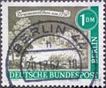 GERMANY, Berlin - CIRCA 1962: This postage stamp from Germany, Berlin showing Old Berlin: GrÃÂ¼newald lake around 1790