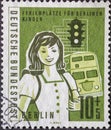 GERMANY, Berlin - CIRCA 1960: a postage stamp from Germany, Berlin has the motto: Vacation spots for children in Berlin Here: girl