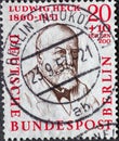GERMANY, Berlin - CIRCA 1957: a postage stamp from Germany, Berlin showing men from the history of Berlin II.Ludwig Heck 1860Ã¢â¬â1