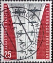 GERMANY, Berlin - CIRCA 1959: a postage stamp from Germany, Berlin showing the symbol of the airlift. 10th anniversary of the end