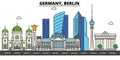 Germany, Berlin. City skyline architecture . Editable