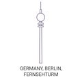 Germany, Berlin, Fernsehturm travel landmark vector illustration