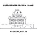 Germany, Berlin, Museum Island line icon concept. Germany, Berlin, Museum Island linear vector sign, symbol