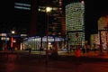 Germany. Berlin. Night cityscape of Berlin. February 17, 2018