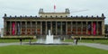 Germany, Berlin, Old Museum (Altes Museum) and Granite bowl in the Lustgarten (Granitschale im Lustgarten