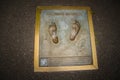Germany, the Berlin Olympic Stadium Walk of Fame; Footprint of football player Thomas MÃÂ¼ller Royalty Free Stock Photo