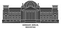 Germany, Berlin, Reichstag travel landmark vector illustration