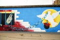 Germany. Berlin. Berlin Wall with drawings. February 17, 2018 Royalty Free Stock Photo