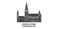 Germany, Bonn, Bonn Minster travel landmark vector illustration Royalty Free Stock Photo