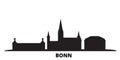 Germany, Bonn city skyline isolated vector illustration. Germany, Bonn travel black cityscape Royalty Free Stock Photo