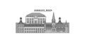 Germany, Bonn city skyline isolated vector illustration, icons