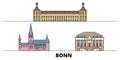 Germany, Bonn flat landmarks vector illustration. Germany, Bonn line city with famous travel sights, skyline, design.