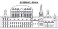 Germany, Bonn line skyline vector illustration. Germany, Bonn linear cityscape with famous landmarks, city sights