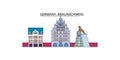Germany, Braunschweig tourism landmarks, vector city travel illustration