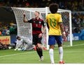 Germany and Brazil team during the 2014 World Cup Semi-finals Royalty Free Stock Photo